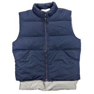 Vintage Struggle Gear William Barry Mens Down Puffer Vest Blue Made in USA Sz M